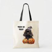Zwart Puppy Jack o'Lantern Kinder Halloween Tote Bag (Voorkant)