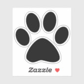 Zwart Puppy Paw Print Silhouet Sticker (Vel)