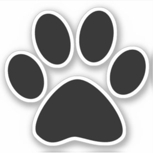 Zwart Puppy Paw Print Silhouet Sticker
