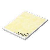 Zwart Puppy Paw Prints Geel Waterverf Notitieblok (Linkerzijde)