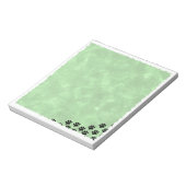 Zwart Puppy Paw Prints Groene Waterverf Notitieblok (Linkerzijde)