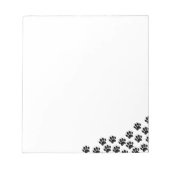 Zwart Puppy Paw Prints met aangepaste tekst Notitieblok (Voorkant)