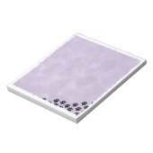 Zwart Puppy Paw Prints Paarse Waterverf Notitieblok (Linkerzijde)