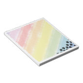 Zwart Puppy Paw Prints Pastel Regenboog Waterverf Notitieblok (Schuin)