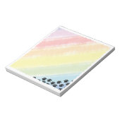 Zwart Puppy Paw Prints Pastel Regenboog Waterverf Notitieblok (Linkerzijde)