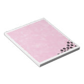 Zwart Puppy Paw Prints Roze Waterverf Notitieblok (Schuin)