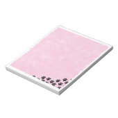 Zwart Puppy Paw Prints Roze Waterverf Notitieblok (Linkerzijde)