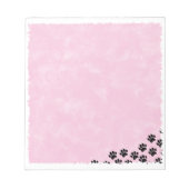 Zwart Puppy Paw Prints Roze Waterverf Notitieblok (Voorkant)