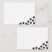 Zwart puppyleenprinters notitiekaartje (Voorkant / Achterkant)