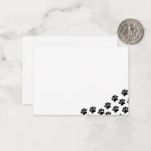 Zwart puppyleenprinters notitiekaartje (Voorkant / Achterkant in situ)