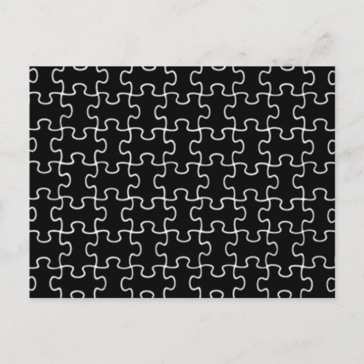 zwart puzzelpatroon briefkaart (Voorkant)