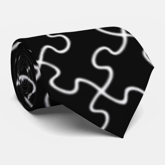 zwart puzzelpatroon stropdas (Opgerold)