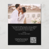 Zwart QR Code Bruiloft Dank u Fotokaart (Achterkant)