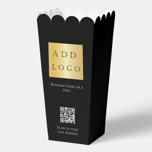 Zwart QR code business logo Bedankdoosjes (Achterkant)