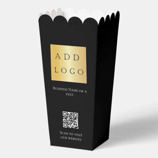 Zwart QR code business logo Bedankdoosjes (Voorkant)