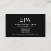 Zwart QR-code Foto Monogram Minimalistisch Visitekaartje (Achterkant)