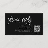 Zwart | QR Code | Huwelijksreactie Informatiekaartje (Voorkant)