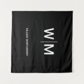 Zwart QR-code logo | Modern & elegant zakelijk ont Wandkleed (Voorkant (horizontaal))