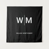 Zwart QR-code logo | Modern & elegant zakelijk ont Wandkleed (Voorkant)