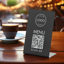 Zwart QR-code menu café of restaurant Scan Me