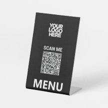 Zwart Qr Code Menu | Logo Contactloos Modern