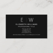 Zwart QR-code Monogram Minimalistisch Modern Visitekaartje (Achterkant)