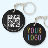 Zwart QR Code Sleutelhanger Acryl Custom Logo Roun