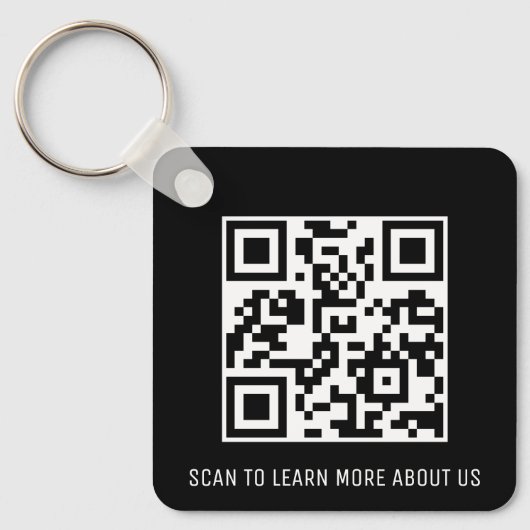 Zwart QR Code Sleutelhanger Custom Logo Square Alu (Voorkant)