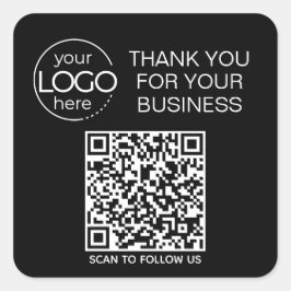 Zwart QR Code Smart Contact Vierkante Sticker