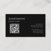 Zwart QR Code Trendy Elegant Modern Visitekaartje (Achterkant)