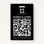 Zwart QR Code Website Tradeshow Sign Badge (Achterkant)