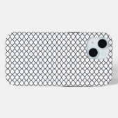 Zwart Quatrefoil Patroon Witte Achtergrond Case-Mate iPhone Case (Achterkant (horizontaal))