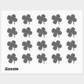 Zwart Quatrefoil Shamrock Vierkante Sticker (Vel)