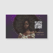 Zwart Queen Beauty Mode Haar QR Code (Voorkant)