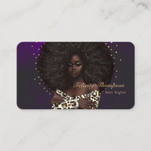 Zwart Queen Beauty Mode QR Code Visitekaartje (Voorkant)