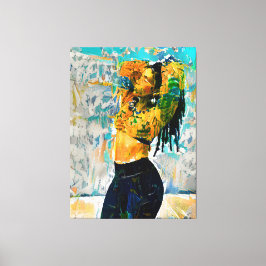 Zwart Queen Dreadlock Canvas Wandkunst