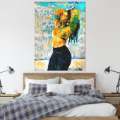 Zwart Queen Dreadlock Canvas Wandkunst Afdruk (Insitu (Slaapkamer))