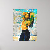 Zwart Queen Dreadlock Canvas Wandkunst Afdruk (Voorkant)