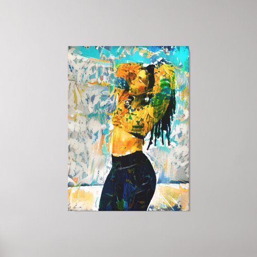 Zwart Queen Dreadlock Canvas Wandkunst Afdruk (Voorkant)