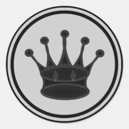Zwart Queen schaakstuk Ronde Sticker