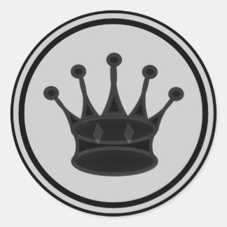 Zwart Queen schaakstuk Ronde Sticker