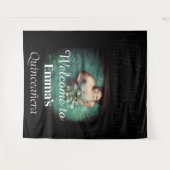 Zwart Quinceañera Foto Verjaardagsfeestje Welkom Wandkleed (Voorkant (horizontaal))