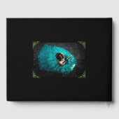 Zwart Quinceanera Mint Groene Gown Lights Foto Gastenboek (Achterkant)