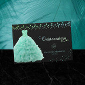 Zwart Quinceanera Mint Groene Gown Lights Foto Gastenboek