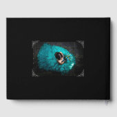 Zwart Quinceanera Paarse Gown String Lights Foto Gastenboek (Achterkant)