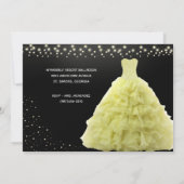 Zwart Quinceanera Prinses Gele Gown Lights Kaart (Achterkant)