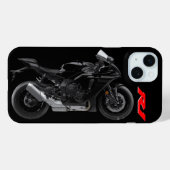 Zwart R1 Sportsbike Motorfiets Case-Mate iPhone Case (Achterkant (horizontaal))