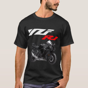 Zwart R1 Sportsbike Motorfiets T-shirt