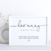 Zwart raad hoeveel Snoep Script Baby shower Poster