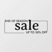 Zwart raamsticker voor einde-seizoen sale winkel (Vel)